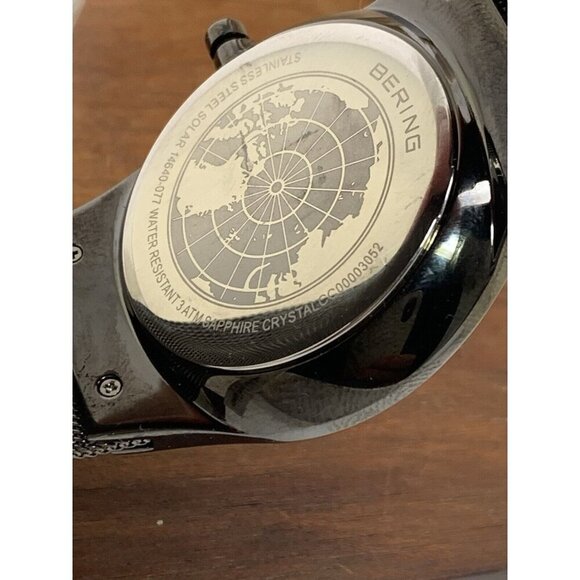 Bering Men's Watch 14640-077 Solar Gray Dial Date 40mm Slim Mesh Stainless Steel - Picture 6 of 13